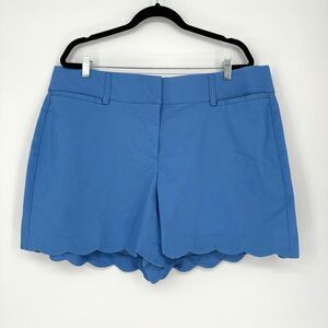 Lane Bryant The Allie Womens Scallop Trim Shorts Size 18 Blue Coastal Preppy